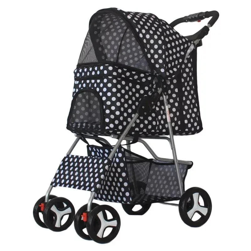 Lightweight Pet Stroller – Foldable, Breathable, for Small and Medium Dogs and Cats