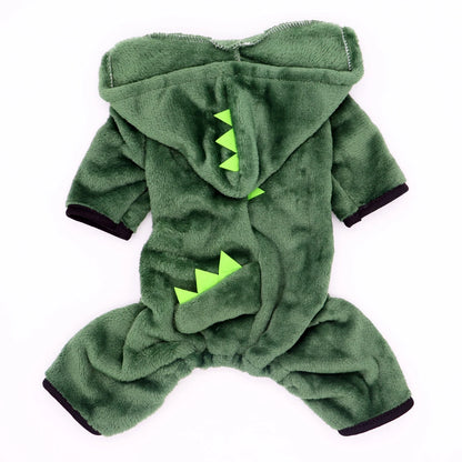 Dinosaur Costume for Dogs and Cats - Warm Hoodie for Halloween 