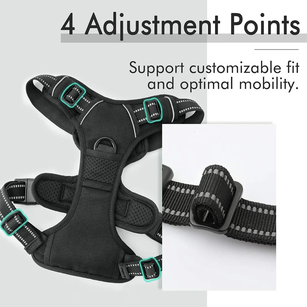 Adjustable Dog Harness - No-Pull with Reflectors and Handles, Comfortable and Safe