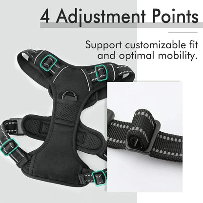 Adjustable Dog Harness - No-Pull with Reflectors and Handles, Comfortable and Safe