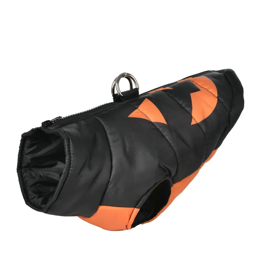 Halloween Jacket for Dogs and Cats - Pumpkin Costume, Windproof and Waterproof