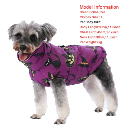 Halloween Jacket for Dogs and Cats - Pumpkin Costume, Windproof and Waterproof