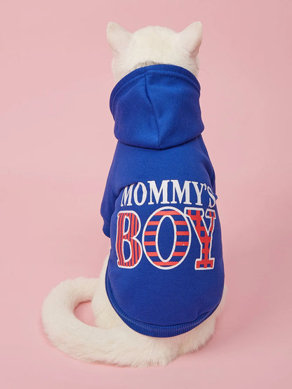 Dog and Cat Sweatshirt – Hoodie "MOMMY'S BOY" for Small and Medium Puppies