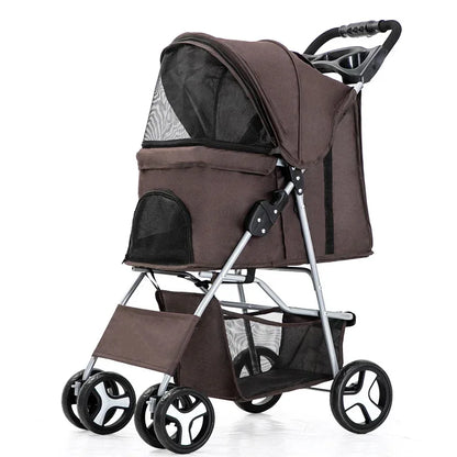 Lightweight Pet Stroller – Foldable, Breathable, for Small and Medium Dogs and Cats