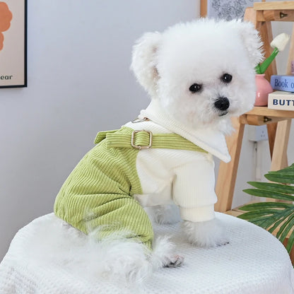 Dog Clothes – Autumn Jumpsuit with Cardigan and Pants for Small Breeds