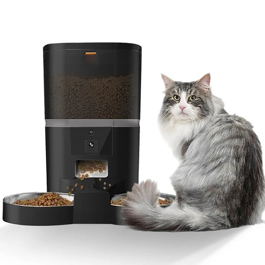 Automatic Cat and Dog Feeder – 4L with Smart Control, Camera and Double Bowl