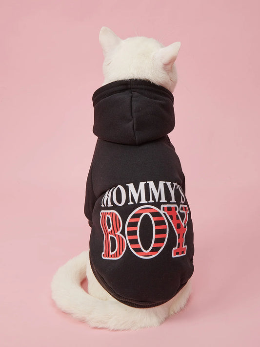 Dog and Cat Sweatshirt – Hoodie "MOMMY'S BOY" for Small and Medium Puppies
