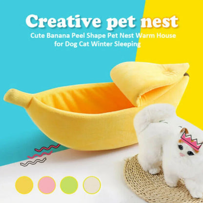 Banana-Shaped Cat and Dog Bed – A Soft and Warm Home