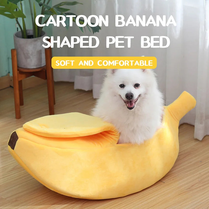 Banana-Shaped Cat and Dog Bed – A Soft and Warm Home