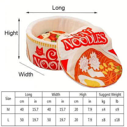 Large Cat and Dog Bed - Instant Noodle Cup-Shaped House with Pillow