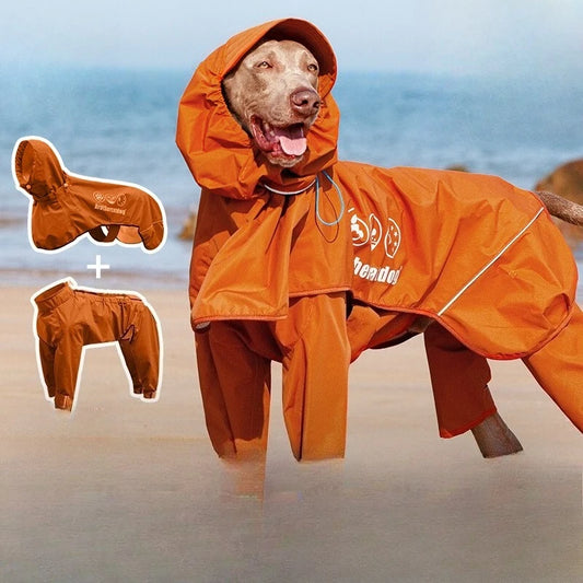 Dog Raincoat - Waterproof, Detachable with Reflective Elements