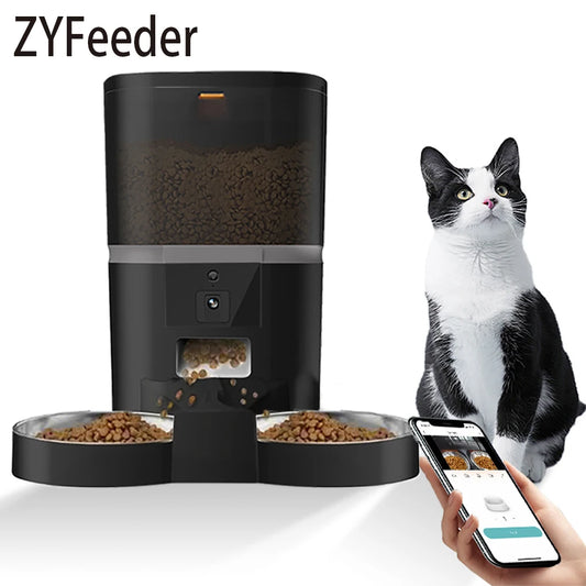 Automatic Cat and Dog Feeder – 4L with Smart Control, Camera and Double Bowl