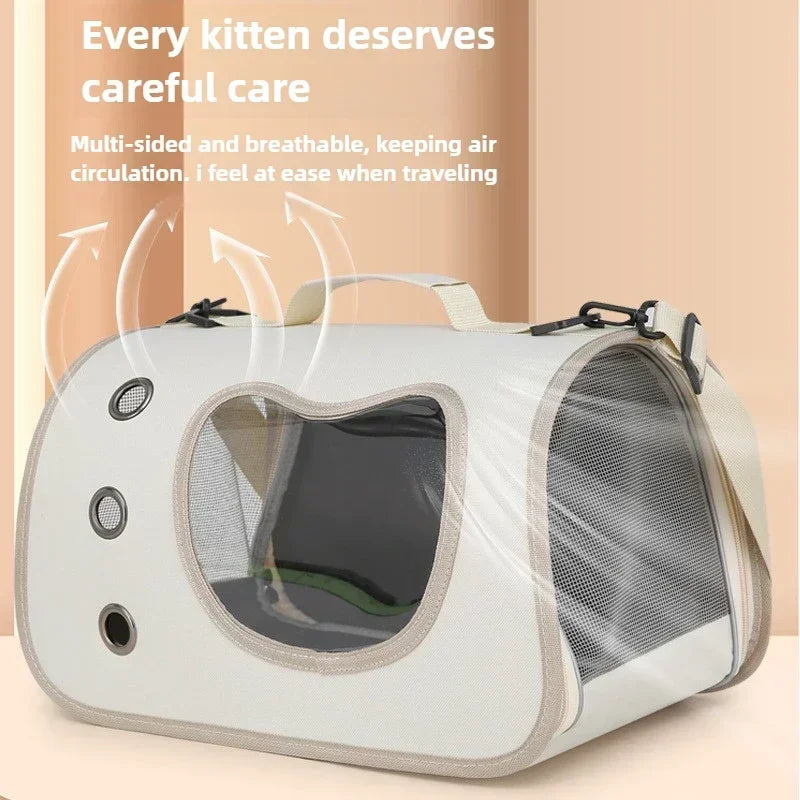 Cat and Dog Carrier Bag – Breathable Shoulder Bag with Zipper (up to 7 kg)