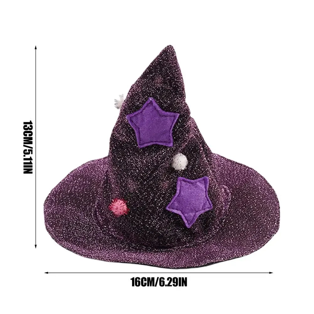 Halloween Costume for Cat and Dog – Witch's Cape and Hat (Satin, Purple)