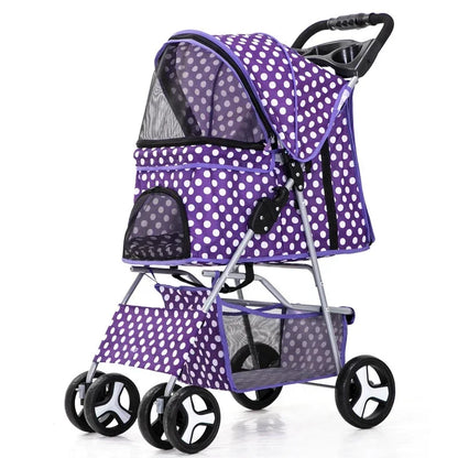 Lightweight Pet Stroller – Foldable, Breathable, for Small and Medium Dogs and Cats