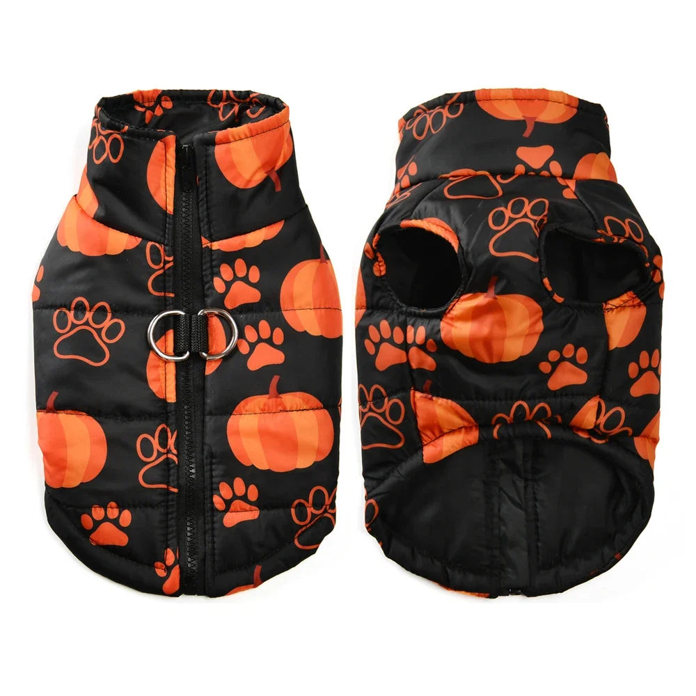 Halloween Jacket for Dogs and Cats - Pumpkin Costume, Windproof and Waterproof