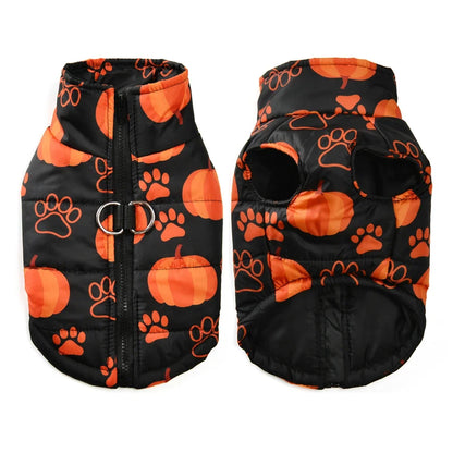 Halloween Jacket for Dogs and Cats - Pumpkin Costume, Windproof and Waterproof
