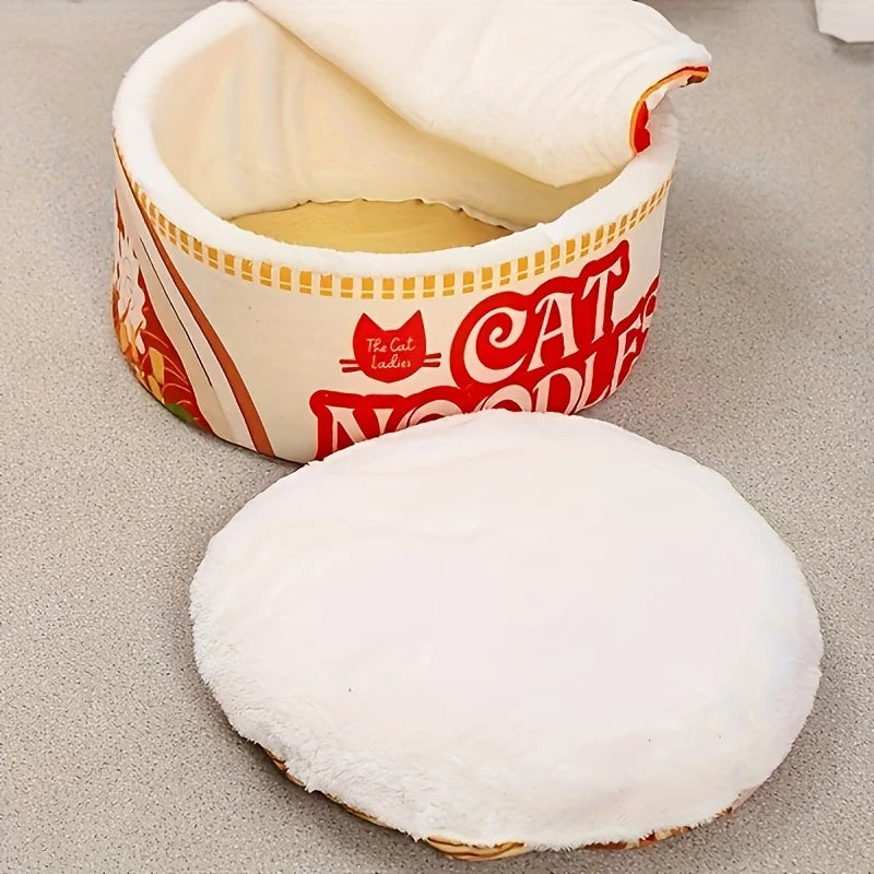 Large Cat and Dog Bed - Instant Noodle Cup-Shaped House with Pillow