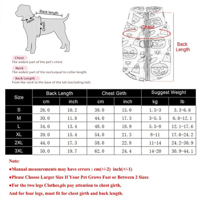 Halloween Jacket for Dogs and Cats - Pumpkin Costume, Windproof and Waterproof
