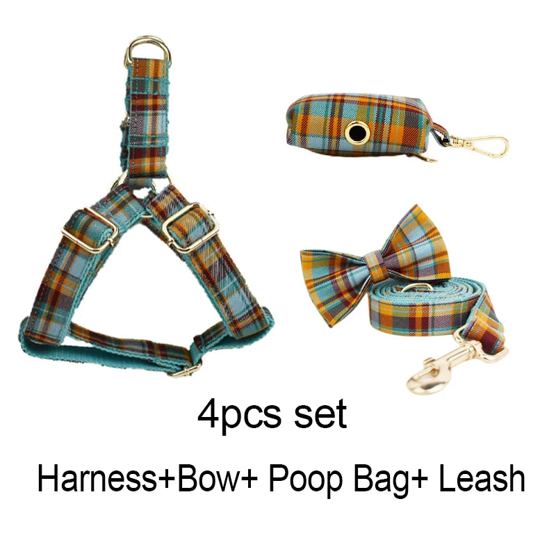 Dog Accessories Set – Collar, Harness and Leash with Personalisation 