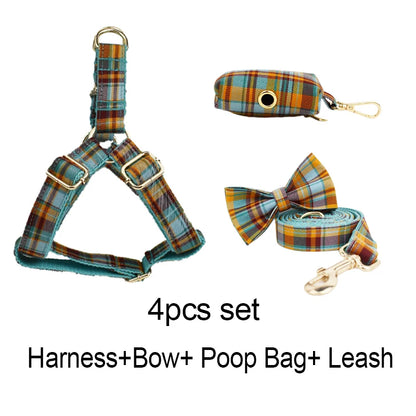 Dog Accessories Set – Collar, Harness and Leash with Personalisation 