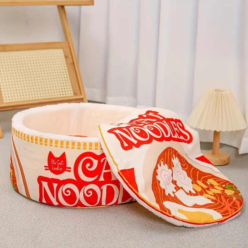 Large Cat and Dog Bed - Instant Noodle Cup-Shaped House with Pillow