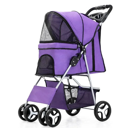 Lightweight Pet Stroller – Foldable, Breathable, for Small and Medium Dogs and Cats