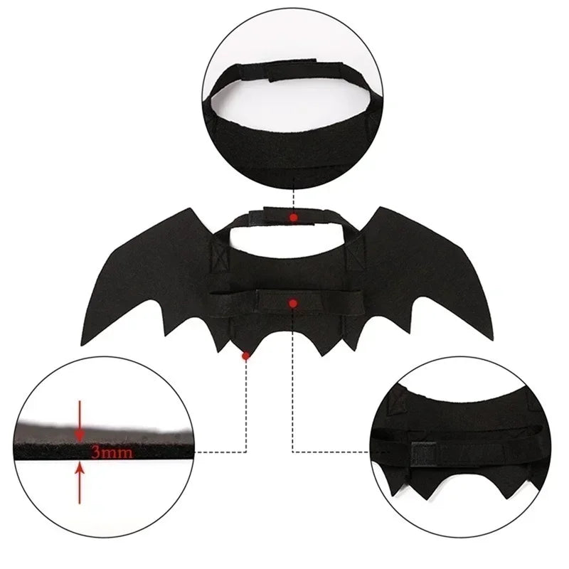 Halloween Costume for Dogs and Cats – Bat Wings with Suspenders 