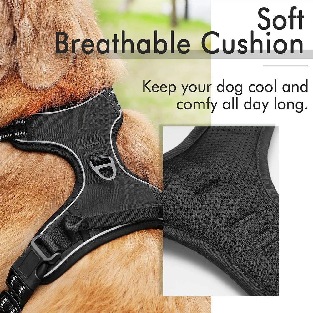 Adjustable Dog Harness - No-Pull with Reflectors and Handles, Comfortable and Safe