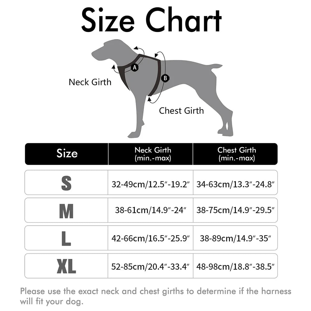 Adjustable Dog Harness - No-Pull with Reflectors and Handles, Comfortable and Safe