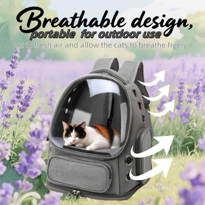 Transparent and Breathable Pet Carrier Backpack for Cats and Small Dogs