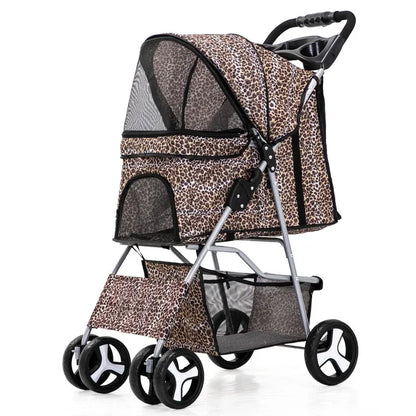 Lightweight Pet Stroller – Foldable, Breathable, for Small and Medium Dogs and Cats