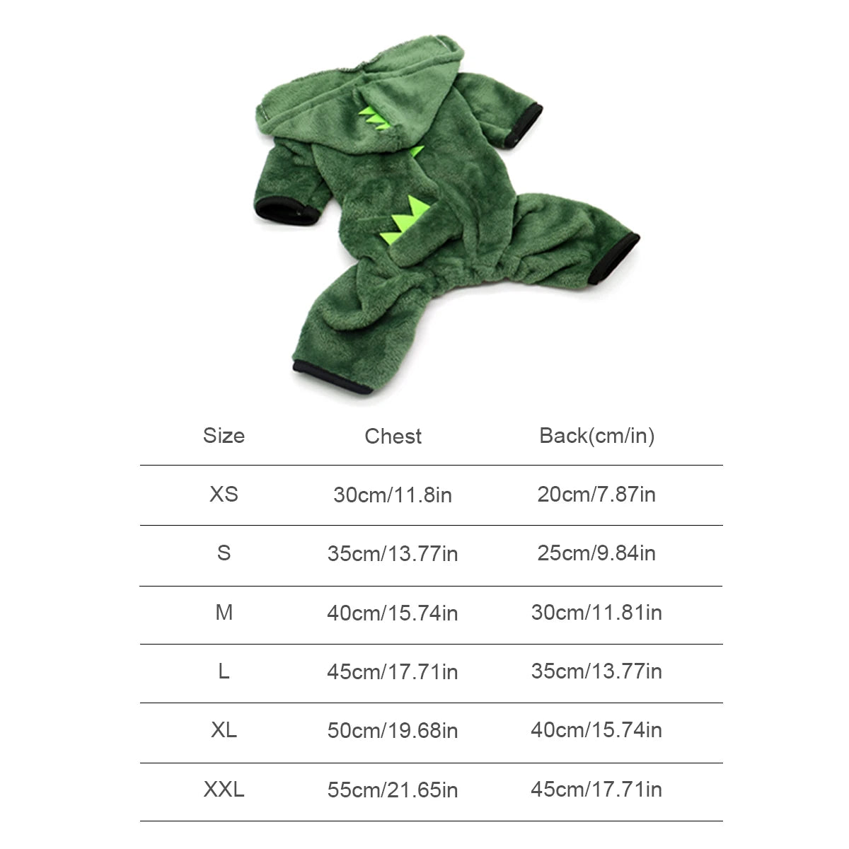 Dinosaur Costume for Dogs and Cats - Warm Hoodie for Halloween 