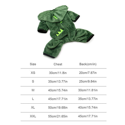 Dinosaur Costume for Dogs and Cats - Warm Hoodie for Halloween 