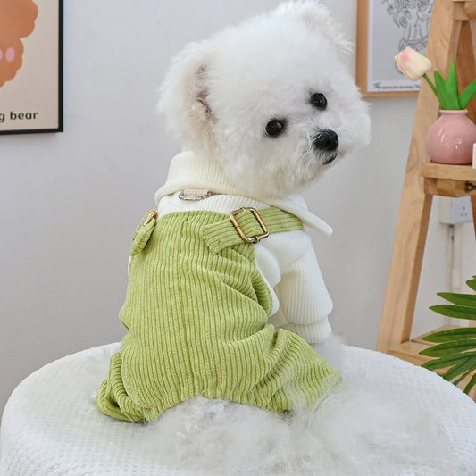 Dog Clothes – Autumn Jumpsuit with Cardigan and Pants for Small Breeds