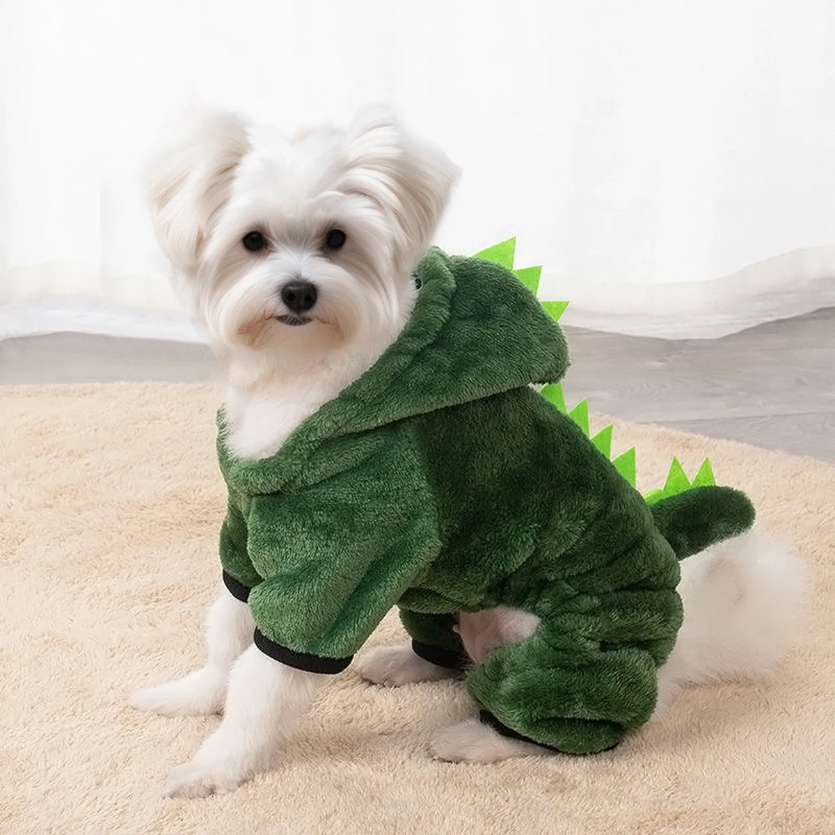 Dinosaur Costume for Dogs and Cats - Warm Hoodie for Halloween 