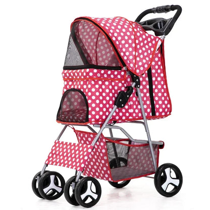 Lightweight Pet Stroller – Foldable, Breathable, for Small and Medium Dogs and Cats