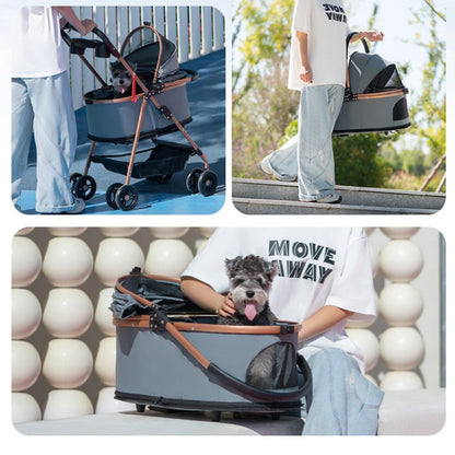 3-in-1 Foldable Pet Stroller with Detachable Bag and Canopy – up to 13.5 kg for Dogs and Cats