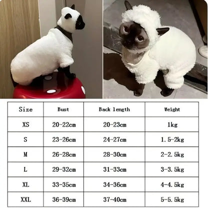 Sheep Down Jacket for Cats – Fashionable and Warm for Fall and Winter