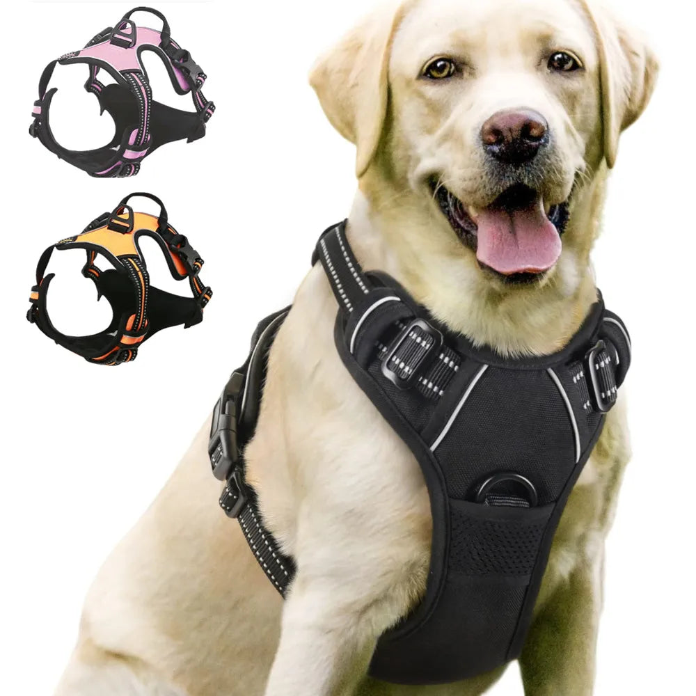 Adjustable Dog Harness - No-Pull with Reflectors and Handles, Comfortable and Safe