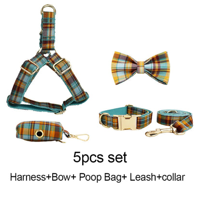 Dog Accessories Set – Collar, Harness and Leash with Personalisation 