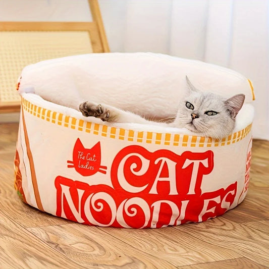 Large Cat and Dog Bed - Instant Noodle Cup-Shaped House with Pillow