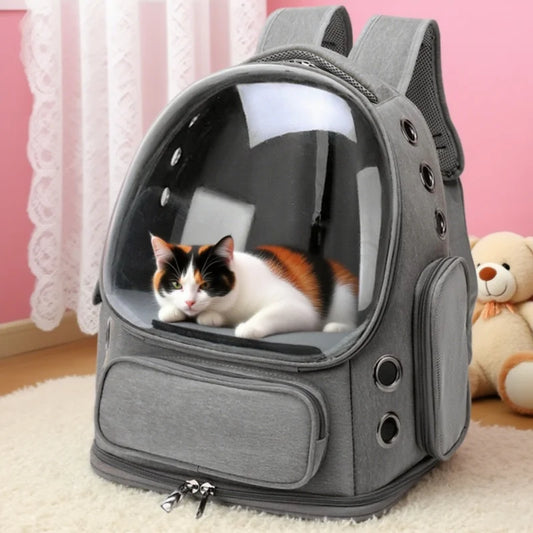 Transparent and Breathable Pet Carrier Backpack for Cats and Small Dogs