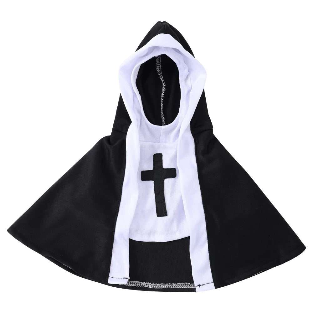 Halloween Nun Costume for Dogs and Cats - Cosplay Outfit with Cross
