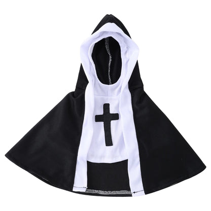 Halloween Nun Costume for Dogs and Cats - Cosplay Outfit with Cross