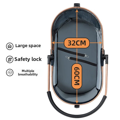 3-in-1 Foldable Pet Stroller with Detachable Bag and Canopy – up to 13.5 kg for Dogs and Cats