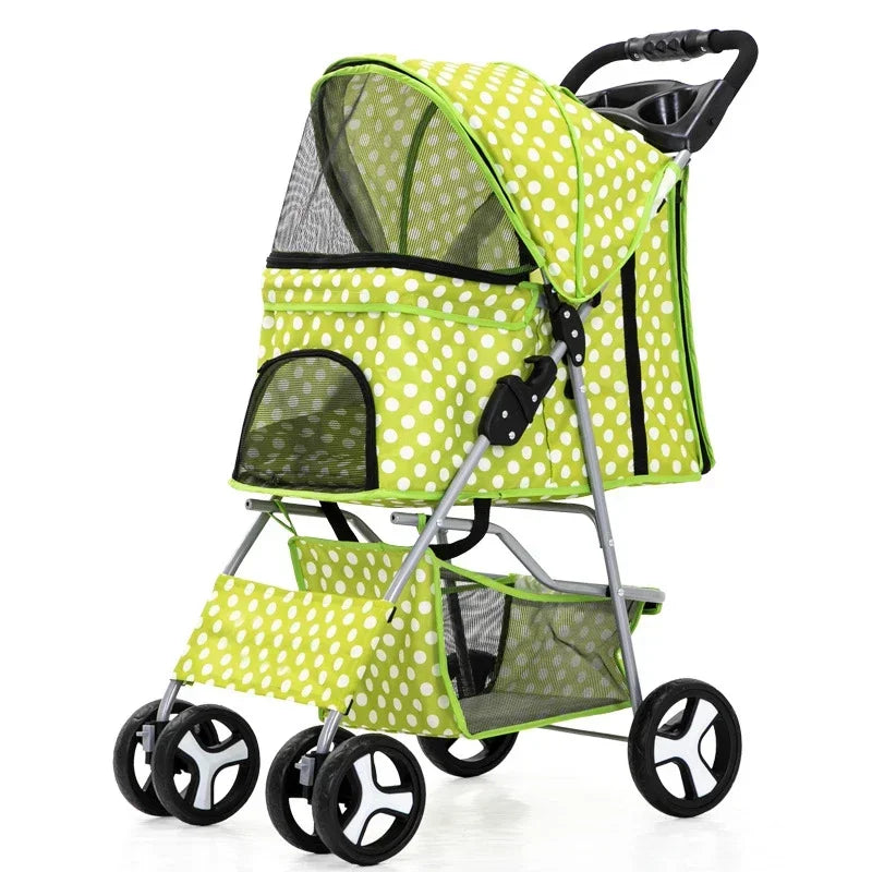 Lightweight Pet Stroller – Foldable, Breathable, for Small and Medium Dogs and Cats