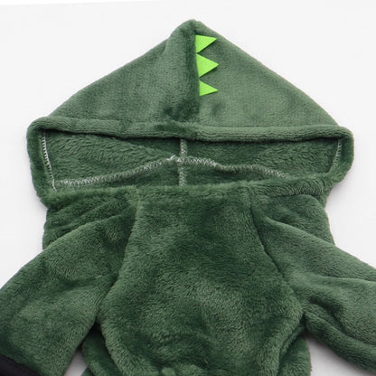 Dinosaur Costume for Dogs and Cats - Warm Hoodie for Halloween 