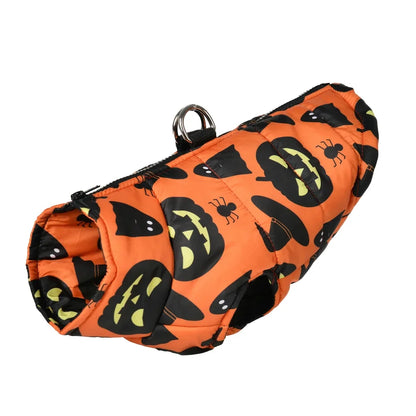 Halloween Jacket for Dogs and Cats - Pumpkin Costume, Windproof and Waterproof